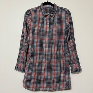 Toad & Co Plaid Button Down Mixo Tunic